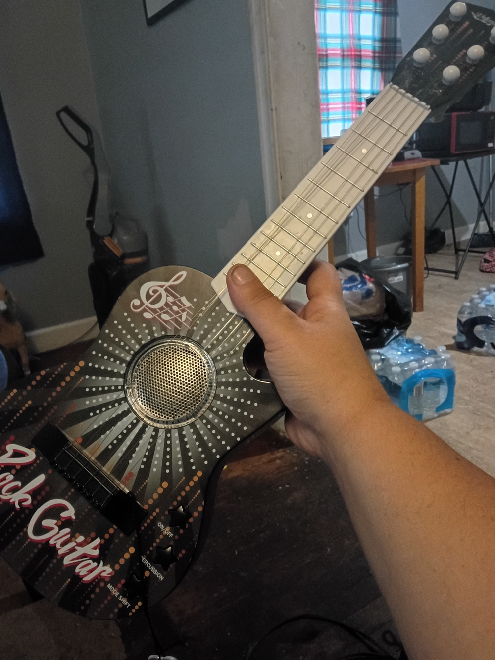 Kids Black Toy Guitar with Built-In Speaker